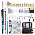 HANDSKIT 52PCS 90W Wood Burning Kit,Wood Burning Tool with LCD Display and Adjustable Temperature 180~480°C,28 Pyrography Tips,6 Blades and 1 Blade Holders,Pyrography Pen for Woodburning Crafts