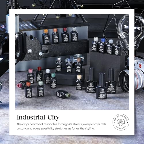Beetles Fall Gel Nail Polish Set, 23 Pcs Gel Polish Kit with Base Top Coat | Burgundy Brown Gold Olive Green Nude Pink Black White Glitter Top Coat Soak off UV Gel Nail Polish for Women - color: 0-0 Morden City