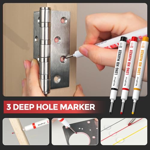 Nicpro 24PCS CP3000 Mechanical Carpenter Pencil Set with Sharpener & Sheath - size: 1 Count (Pack of 24)