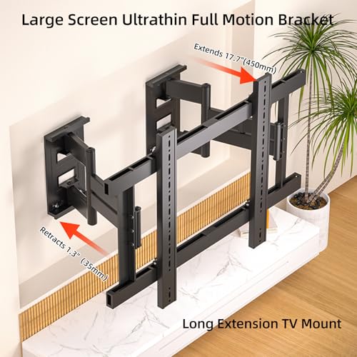 Corner TV Wall Mount for 55-120 inch TV, TV Bracket Hold 298 lbs - size: 55-120 inch