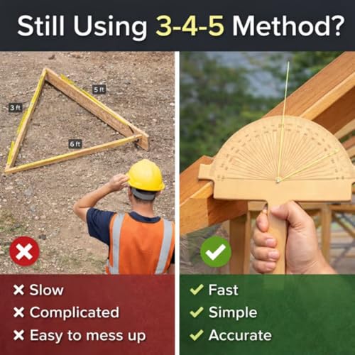 Wooden Angle Finder Tool – Precision String Line Angle Finder for Welder Carpentry DIY Projects Woodworking Builders (Brown)