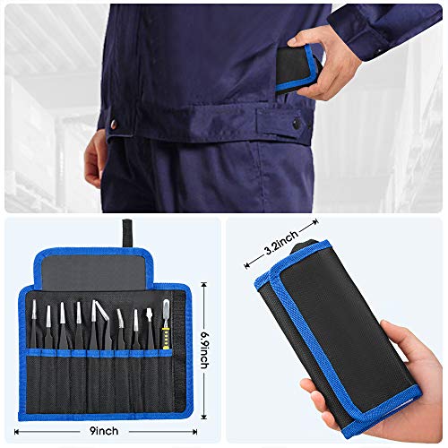 10 Piece Precision Tweezers Set, ESD Stainless Steel for Electronics Repair