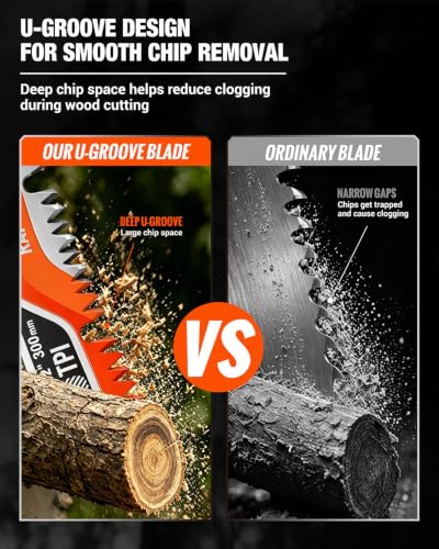 12 Inch Reciprocating Saw Blades, 5 Pack, 6TPI Japanese Teeth Arc Edge CR-V Steel Pruning Saw Blades for Tree Trimming and Wood Cutting, with Storage Case - style: 5-Pc 12" New Version