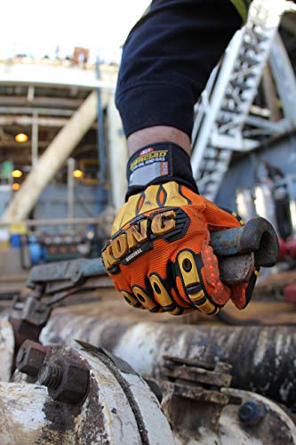 Ironclad KONG SDX2-07-XXXL Original Oil & Gas Safety Impact Gloves, XXX-Large, Orange - size: 3X-Large (Pack of 1)
