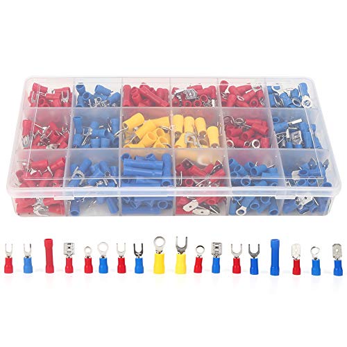 Cold Pressed Terminal, Insulated Quick Connecting Terminal, 520Pcs Electrical Crimp Terminals Assortment Kit
