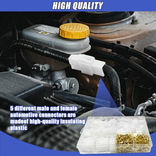432PCS Car Electrical Wire Connectors Male Female Socket Plug Terminal Kit, 2.8mm 2 3 4 6 9 Pin Plug Housing Pin Header Crimp Wire Terminals Connector Assortment Kit for Car Motorcycle Boat