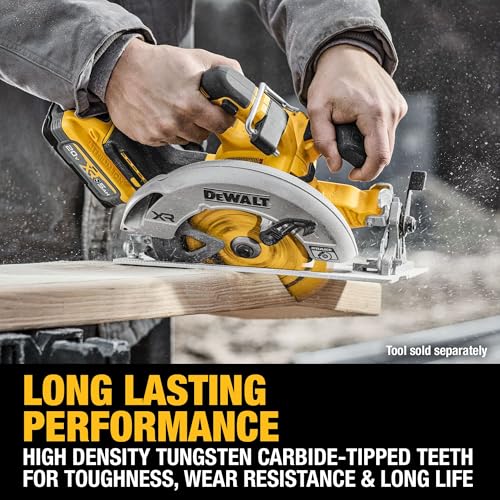 DEWALT 6-1/2 in. 24T Circular Saw Blade, Smooth Cutting, Superior Tracking and Durability (DWA261224)