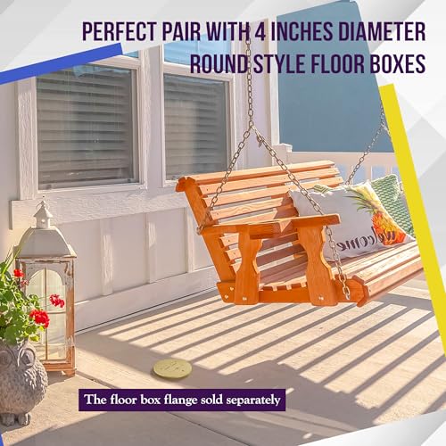 ENERLITES Dual Flip Lid Floor Outlet Cover, 5.625" Dia, 1-Gang, 20A, Brass - color: Brass 5.625"