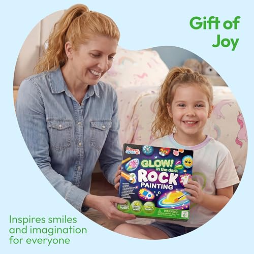 Rock Painting Kit- Glow in The Dark Rock Kit, Arts and Crafts for Kids Ages 6-12, Art Supplies Toy, Kids Craft Paint Kits, Arts & Crafts for Boys Girls Birthday Party Gift Toy - style: Glow in the Dark