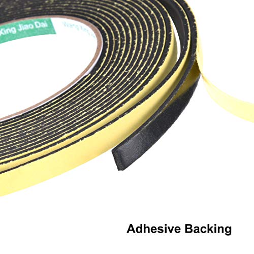 uxcell Sealing Foam Tape 8mm Wide 2mm Thick 5m/16.4ft Long, Self Adhesive Weather Strip for Window Door Insulation, Pack of 2 - size: 8mmx2mmx5m