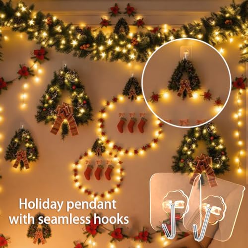 Adhesive Wall Hook, Set Heavy-Duty Thickened self-Adhesive Hook，16Pcs，33lb max Loading，Transparent, Waterproof, Bathroom, Outdoor, Kitchen, Doors, Practical Tools. - size: 2.3″*2.3″ 33lb max