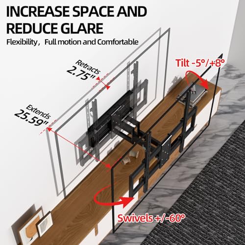 TV Wall Mount for 50-100 inch TVs, 200mm (7.87") Height Adjustable - size: 50-100 Inch