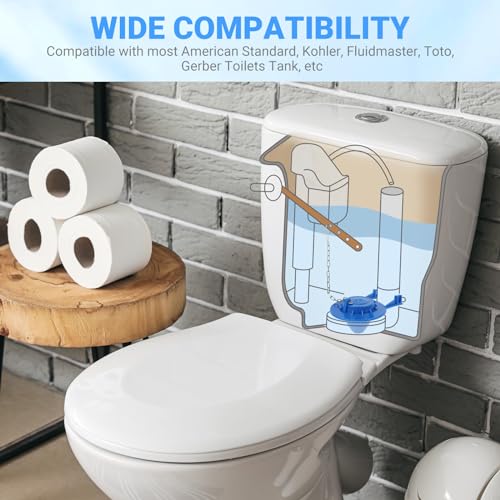 Toilet Flapper Replacement 2 Inch - Compatible with Most American Standard Kohler Fluidmaster Toto Gerber Toilets Tank Water Saving Rubber Flush Valve Flapper with Stainless Chain Blue 3 Pack - style: 2 inch-3 Pack