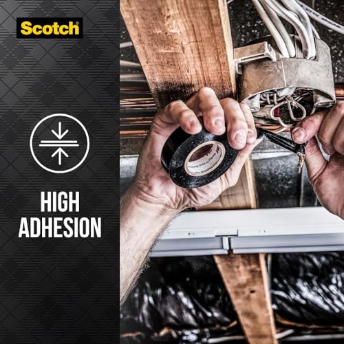 Scotch Vinyl 700 Electrical Tape, 1 Roll, Black, 3/4-in x 66-ft, General Purpose, Commercial Grade, Rated for Temperatures Up to 194-Degree, Highly Flexible, Stretchy & Conformable (700) - style: 1 Pack