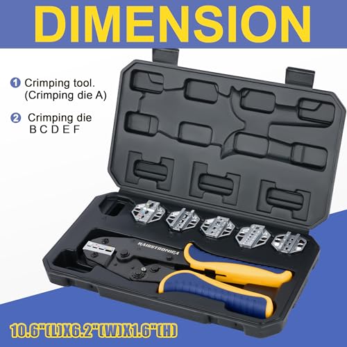 haisstronica 6PCS Crimping Tool Set, Interchangeable Terminal Dies