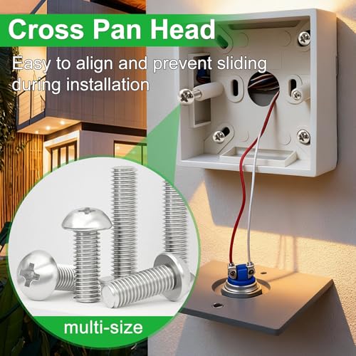 Twidec/102PCS Machine Screw Kit,#6-32#8-32 Phillips Pan Head Extra Long - size: #6-32 #8-32 Assorted Sizes, style: SS Pan Head