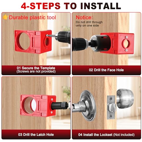 Door Hinge Jig, Door Hinge Template Kit for Router, with Door Lock Kit - style: With Plastic Door Lock Kit