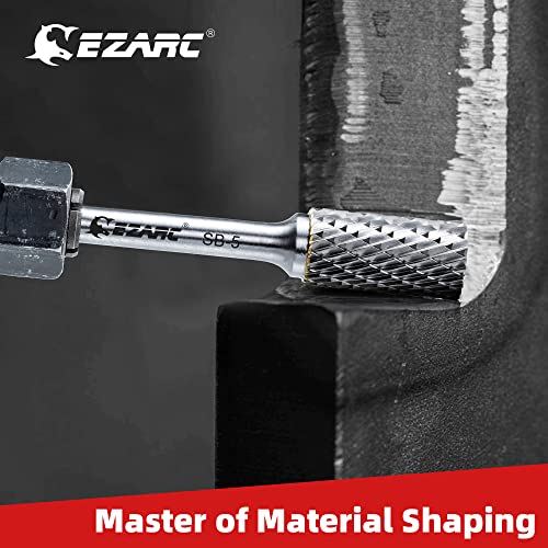 EZARC Tungsten Carbide Rotary Burr Bit, SB-5 Double Cut, 1/4-Inch Shank - style: SB-5