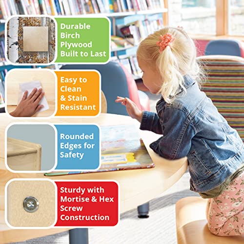 Contender Extra Large Folding Mobile Storage Organizer for Daycare Classroom Preschool, Wood Furniture on Rolling Casters with 4 Shelves for Toys, Puzzles, Books - style: Ready To Assembled