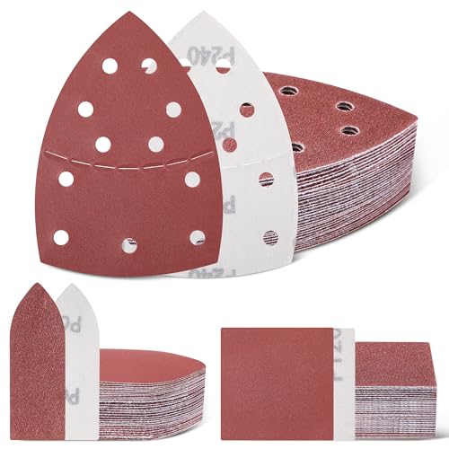 90 Pcs Detail Sander Sandpaper Kit, Hook&Loop Sanding, 60/80/120/240 Grit