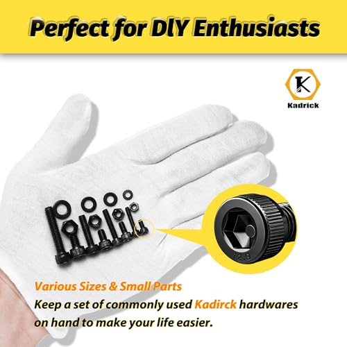 KADRICK 860PCS Metric Screws Assortment Kit,M6 M5 M4 M3 Hex Socket Head Cap - size: M3-M6 860Pcs