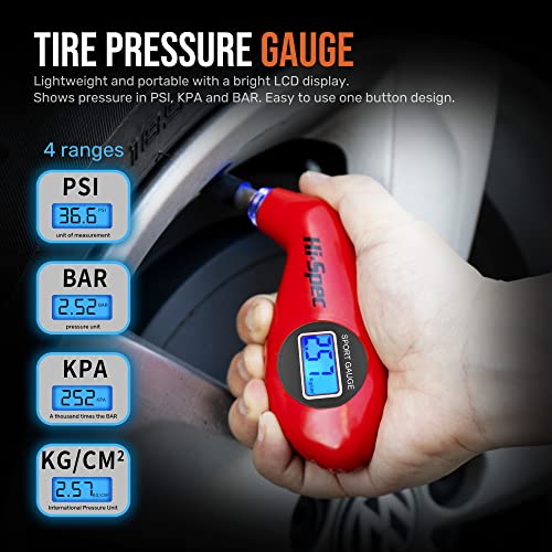 Hi-Spec Compact Auto Garage Tool Kit with Digital Tire Pressure Gauge - size: 65 PCS