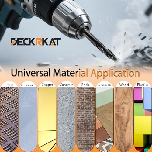 DECKRKAT 5-Piece 1/2" Carbide Masonry Drill Bits for Concrete, Brick, Tile - Black Hex Shank Set w/Heavy-Duty Case, Quick Change Fit Drill Driver - size: 5 Piece 1/2", style: Masonry Drill Bits