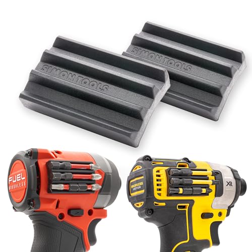 Simon Tools Magnetic Bit Holder for Impact Drivers and Drills - Super Strong Adhesive - Drill Accessory That Fits Most drills: Dewalt, Makita, Klein, Bosch and Milwaukee Bit Holder - size: 2-Pack