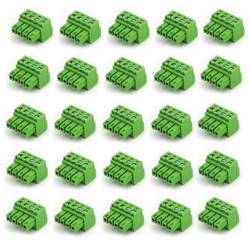 20 PCS 4 Pin 3.81mm Pitch Screw Terminal Block Connector for 28-16AWG, Pluggable Quick Male Plug Connector-4 Pole - size: 4 pin