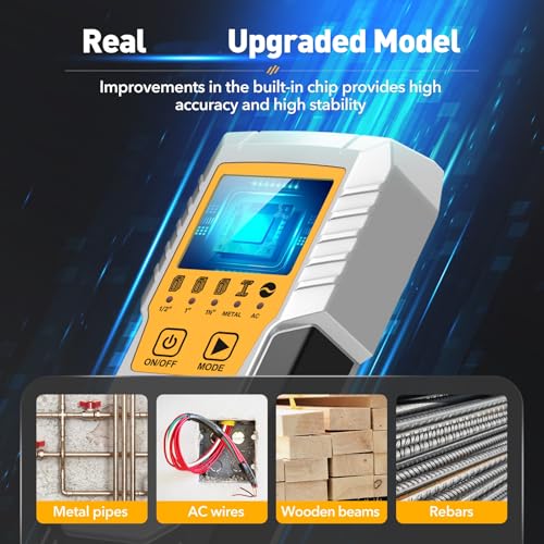 Stud Finder Wall Scanner Detector - 5 in 1 Electronic Wall Wood Metal Stud Locator Edge Center Sensor Beam for Live AC Wire Pipe Metal Lumber Joist Drywall Framing Detection - color: Orange