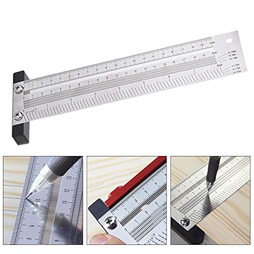 YWBL-WH T-Type Marking Ruler, 8 Inch Stainless Steel - size: 8 inches