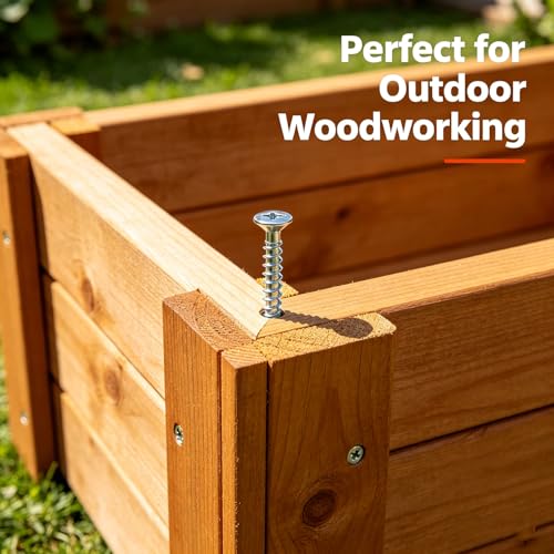 5 Sizes 202pcs Galvanized Wood Screws Assortment Kit,Wood Screws for Drywall,Phillips Drive Self Tapping Dry Wall Screws - size: 5 Kits(202pcs)