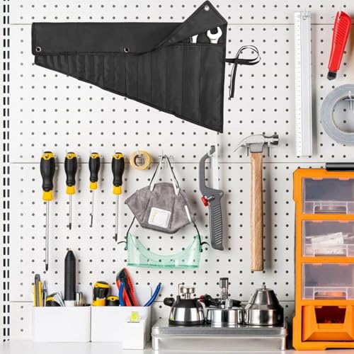 Wrench Organizer, Tool Roll Pouch,16-Pocket Waterproof Oxford Cloth - color: Black