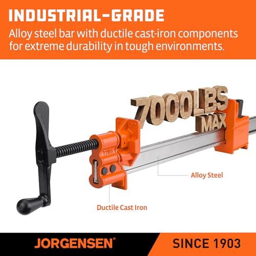 Jorgensen 30-Inch Steel I-Bar Clamps, 7000 lbs Clamping Force, 2-Pack - size: 30 Inch