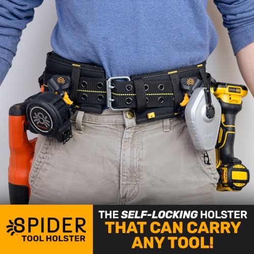 Spider Tool Holster Pro, Self-Locking Drill Holster, Clips to Any Belt