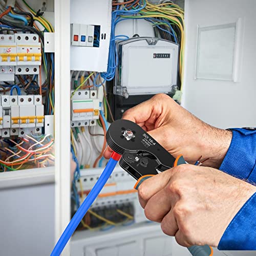 Wire Ferrule Crimping Tool, Preciva Square Jaw Wire Crimping Pliers AWG 28-5 Self-Adjustable Ratchat Ferrule Terminals Crimper for Wire Terminals Cables End-sleeves