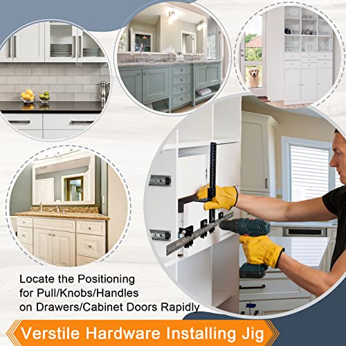 Cabinet Pull Template, All Metal | Upgrade Cabinet Door/Drawer Hardware Template, for Handle/Knob/Pull Installation, Adjustable Cabinet Hardware Jig