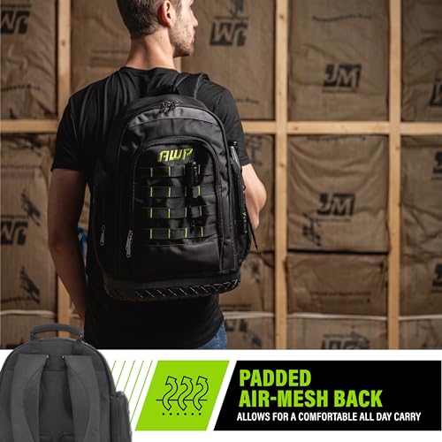 AWP Extreme Tool Backpack, 23 Tool Storage Pouch Pockets, 1 Pack, Black