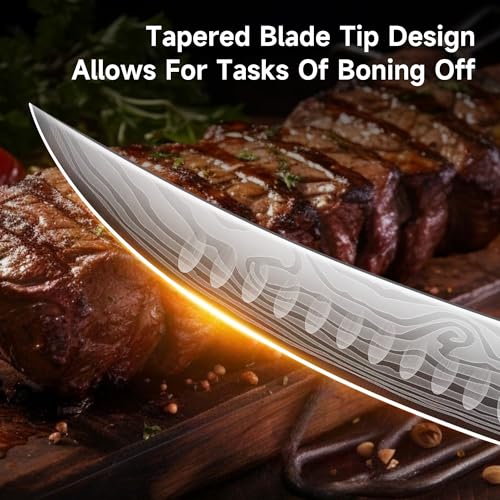 Sunnecko Butcher Knife & Meat Fork Set for BBQ Meat Slicing - color: 10 inch Butcher Knife with Meat Fork