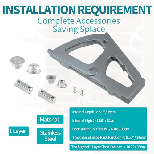 1 Layers Shoe Cabinet Hinges Flip Frames, Grey, 1 Pair - color: Gray, size: 1 Layers