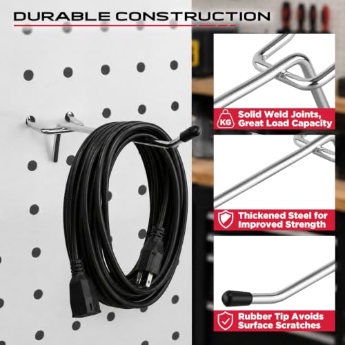 120PCS Pegboard Accessories Kit, Pegboard Hooks Assortment with Bins and Stainless Steel Peg Locks, Tool Organizer for 1/8" and 1/4" Pegboards, Garage Wall Organization, Workshop and Tool Storage - color: 120-Piece Streamlined Set – 5 Bins