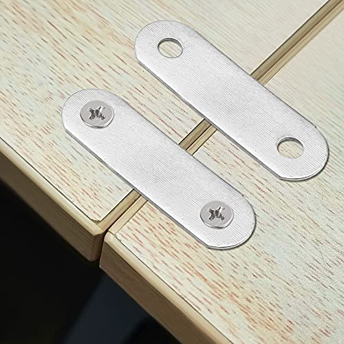 uxcell Repair Plate, 23mmx8mm, Flat Fixing Mending Corner Brace Bracket Connector, Pack of 50 - size: 23mm x 8mm