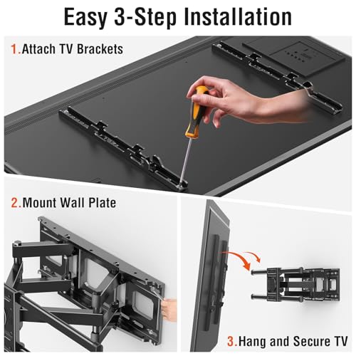 ELIVED Full Motion TV Wall Mount for Most 42"-82" TVs up to 110 lbs - size: TV 42-82", Full Motion