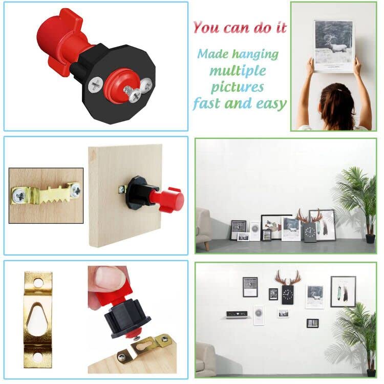 DIKOO Picture Hanging Kit - Keyhole Position Mark Tool and Hangers Assorted