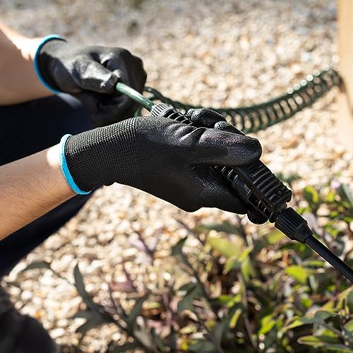 G & F Work Gloves for Men, Lightweight Grip, Polyurethane Coated, Touchscreen Compatible, Flexible & Breathable, Durable Construction, Ideal for Gardening, Mechanics, and General Duty Tasks, 12 Pairs - size: Large