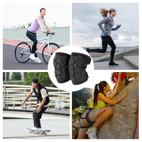 OTraki Gardening Knee Pads for Women & Men Knee Cushion for Kneeling | Adjustable High Elastic Soft Durable Kneepads for House Floor Cleaning, Gardening Maintain, Construction Work, Black L