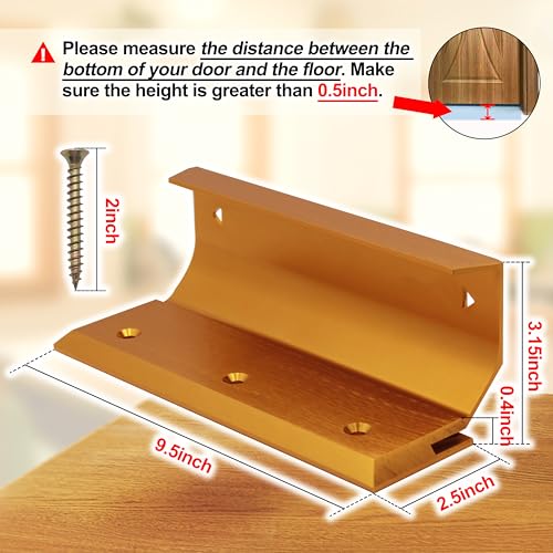 Security Door Brace for Standard, French & Blemished Doors - color: Security Lock - Gold