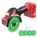 Ecarke Cordless Cut Off Tool Compatible with Milwaukee 18V Battery, 4" Circular Saw Brushless Motor with Blades, 18000 RPM Mini Cut Off Tool Kit for Wood/Metal/Plastic/Tile/Stone Cutting(Tool Only)
