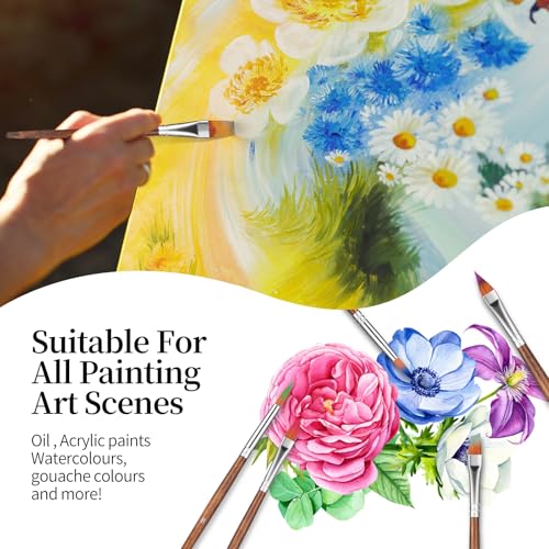 GETHPEN 29pcs Paint Brush Set, Acrylic Paint Brushes, Oil, Watercolor - style: Assorted Shapes