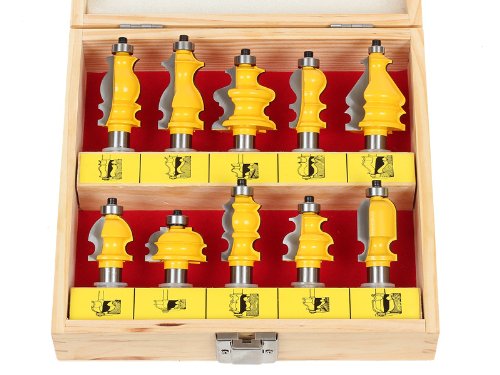 YONICO Architectural Molding Router Bits Set 10 Bit 1/2-Inch Shank 16101 - style: 10 Bit Set - 1/2" Shank